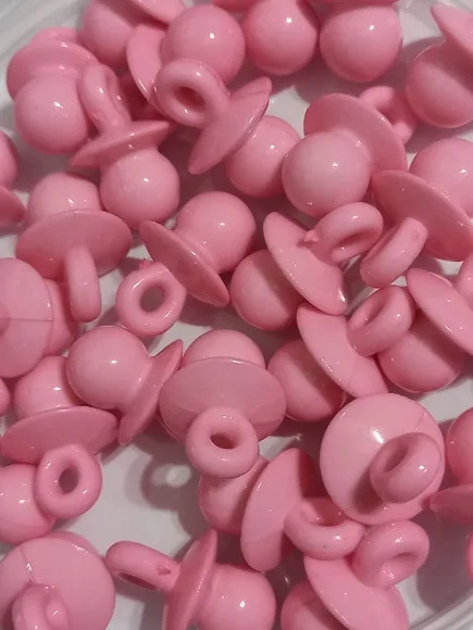 Pingente Chupetinha Rosa Leitosa 2,5cm - 20 Unidades