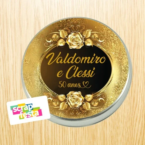 Latinha Personalizada Festa de Bodas de Ouro