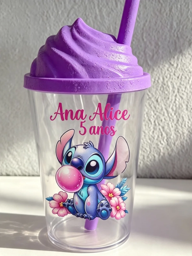 Copo Tampa Chantilly Personalizado do Stitch
