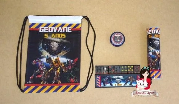 Kit Jogos na Mochila Transformers