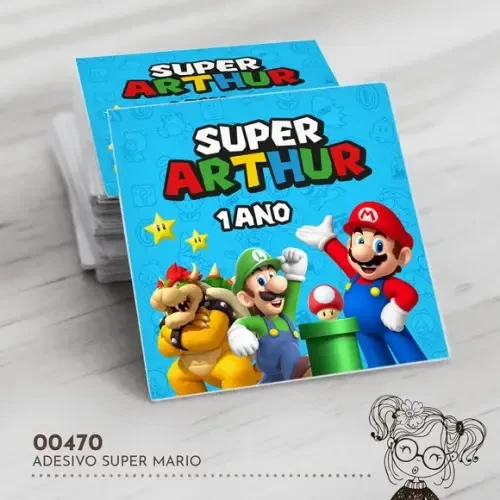 Adesivo Quadrado Super Mario Bros - 00470