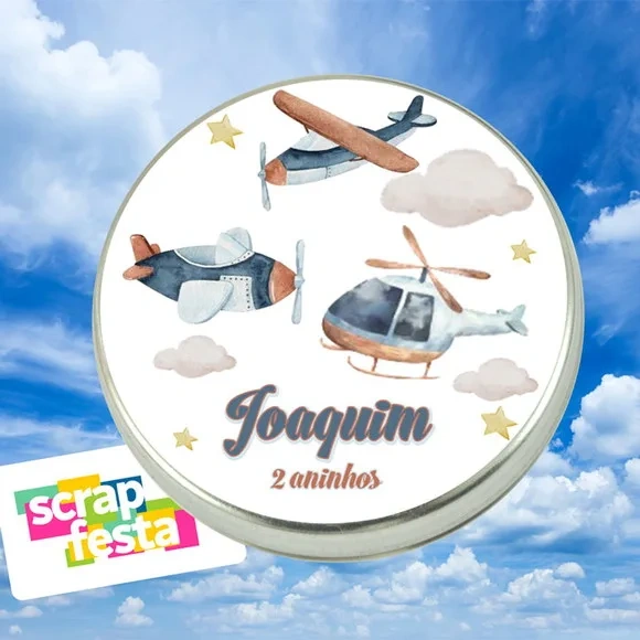 Latinhas Personalizadas Festa Aviador Aquarela
