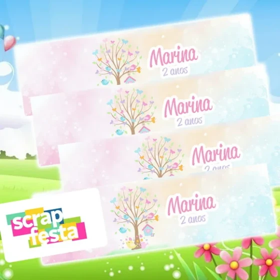 Adesivo Personalizado Retangular 7x2 Jardim Encantado
