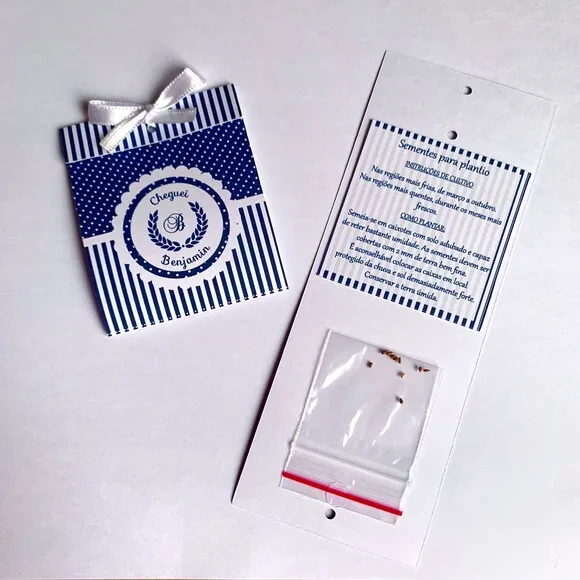 Lembrancinha Maternidade Sachê Sementinha azul marinho