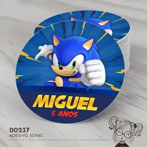 Adesivo Redondo Sonic - 00237