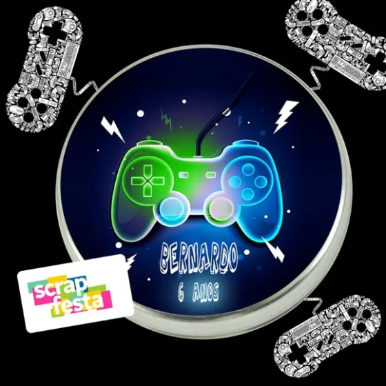 Latinhas Personalizada Festa Game Neon