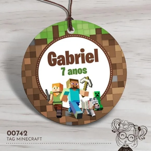 Tag Redonda Minecraft - 00742