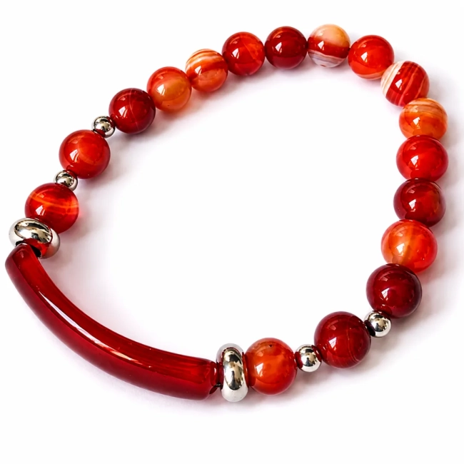 Pulseira ajustável de Pedras – Jaspe, Quartzo Rosa, Ágata e Olho de Tigre- escolha a sua