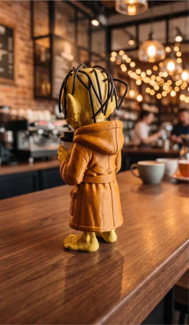 Boneco Gollum  Decorativo em 3D com Caneca – Enfeite Geek