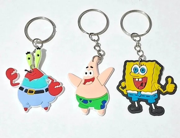 Chaveiro Bob Esponja Emborrachado - 6 Unidades