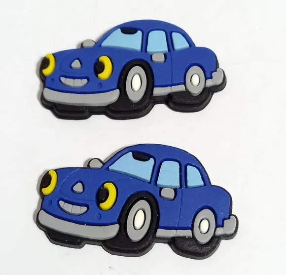 Aplique Carro Azul Emborrachado- 6 Peças