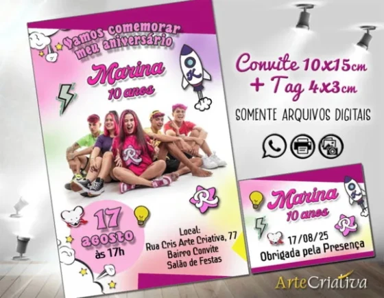 Convite Digital C/tag Grupo os Rosas
