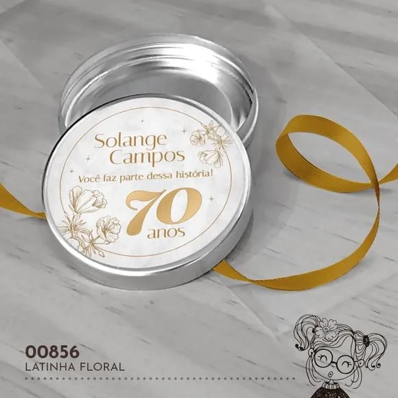 Latinha Adesivada Floral - 00856