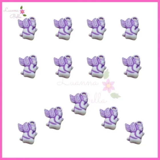 Pingente Anjinho Roxo - Pct C/ 30 Unidades