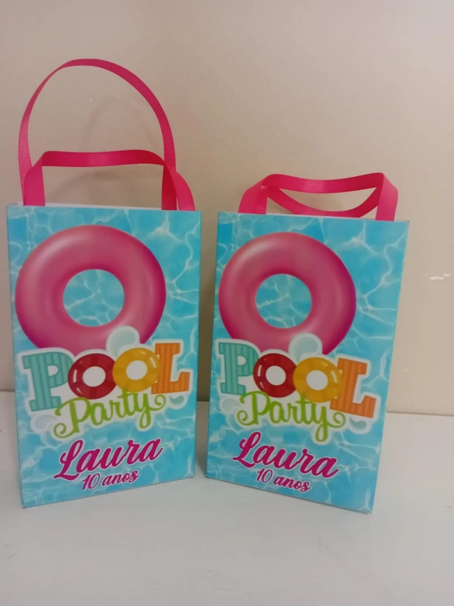 Sacolinhas Personalizadas Pool Party para Lembrancinhas