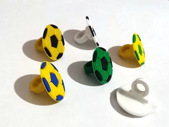Ponteira P/lápis Bola de Futebol Emborrachado Pct C/6 Peças