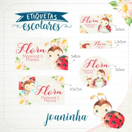 60 Etiquetas Escolares Personalizadas Prova D'agua
