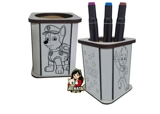Porta Lápis para Colorir Patrulha Canina