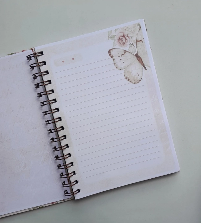 Caderno A5 Borboleta Vintage c/ 100 folhas