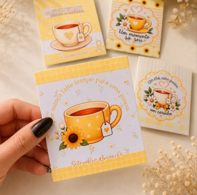 Embalagem para Chá Setembro Amarelo - Não Acompanha Chá