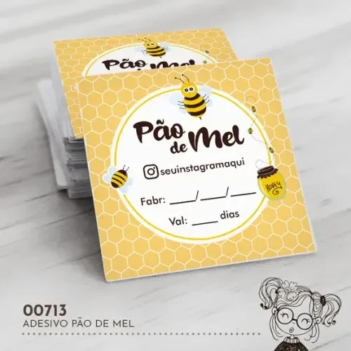 Adesivo Quadrado Pão de Mel - 00713