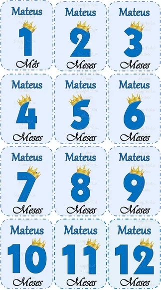 Kit de Adesivo Mêsversário Principe Nomes