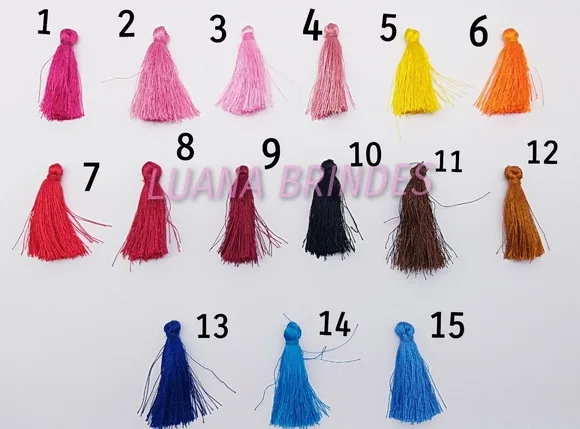 Pingente Franjas Fio de Seda - 4cm - Pct c/ 15 Unidades