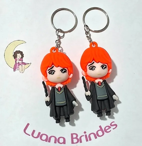 Chaveiro Harry Potter 6,5cm Emborrachado 2 Unidades