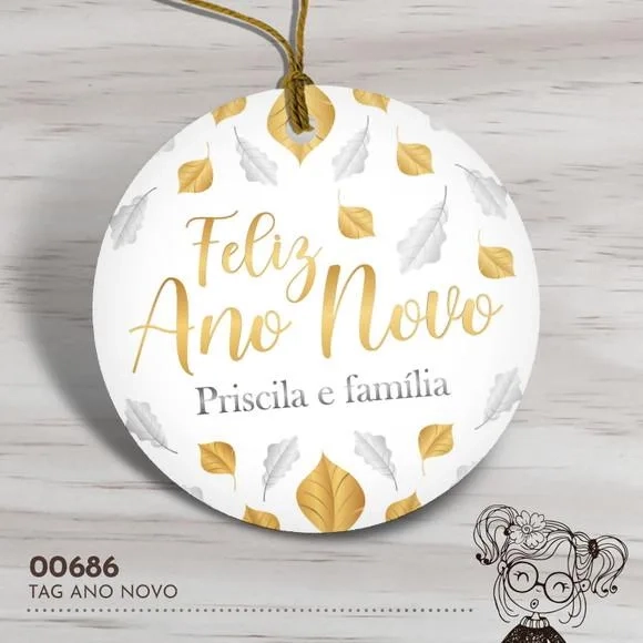 Tag Redonda Feliz Ano Novo - 00686