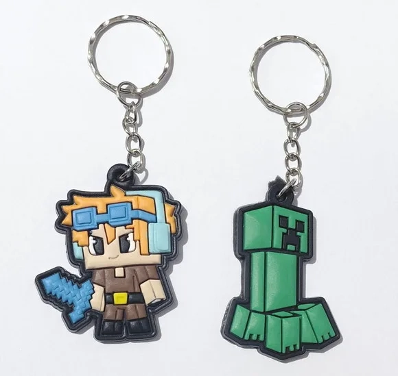 Chaveiro Minecraft Emborrachado Pacote com 6 Unidades