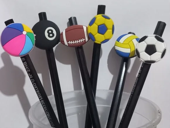 Lápis com Ponteira Bolas Esportiva Emborrachada - 6 Peças
