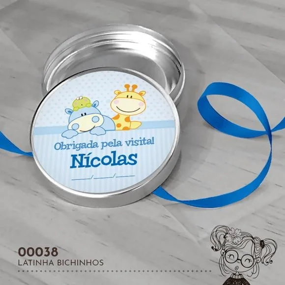 Latinha Adesivada Bichinhos - 00038
