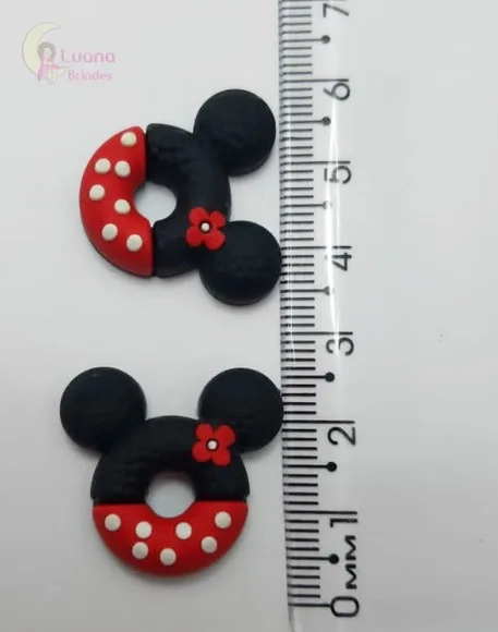 Aplique Minnie Baby e Rosquinha Minnie borracha-pct c/6 unid