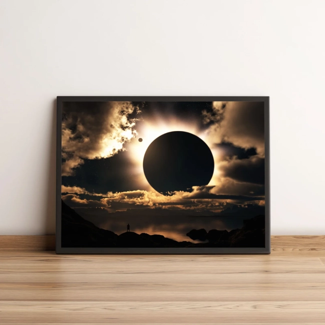 Quadro Silhueta do Eclipse ao Entardecer 58