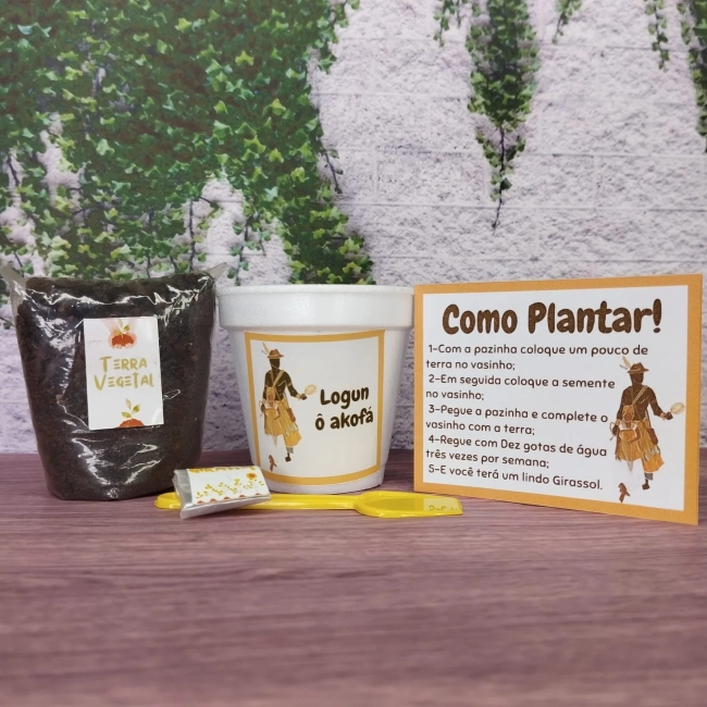 25 Kit Jardinagem Lembrancinhas Oxóssi, Caboclo ou Logun Edé - Trabalhamos com qualquer tema - Informar tema no chat