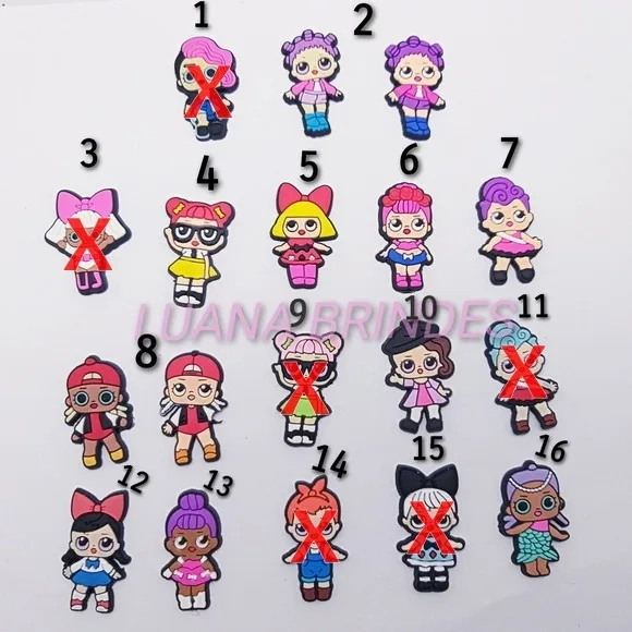 Apliques Emborrachados Variados da Lol -3,5cm- Pct C/10 Unid