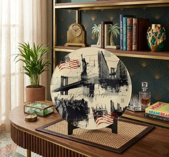 Prato Porcelana Nova York 21cm - Estátua e Skyline