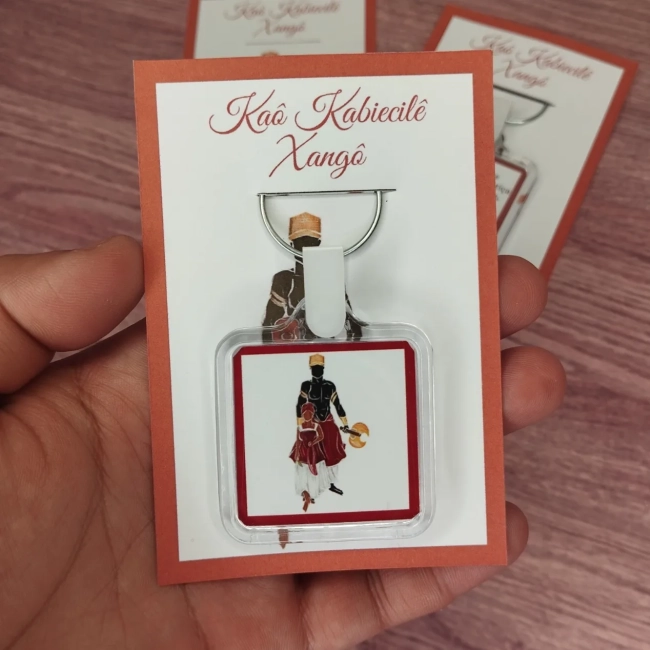 65 Unidades - Chaveiro Orixá Xangô Personalizado Lembrancinhas
