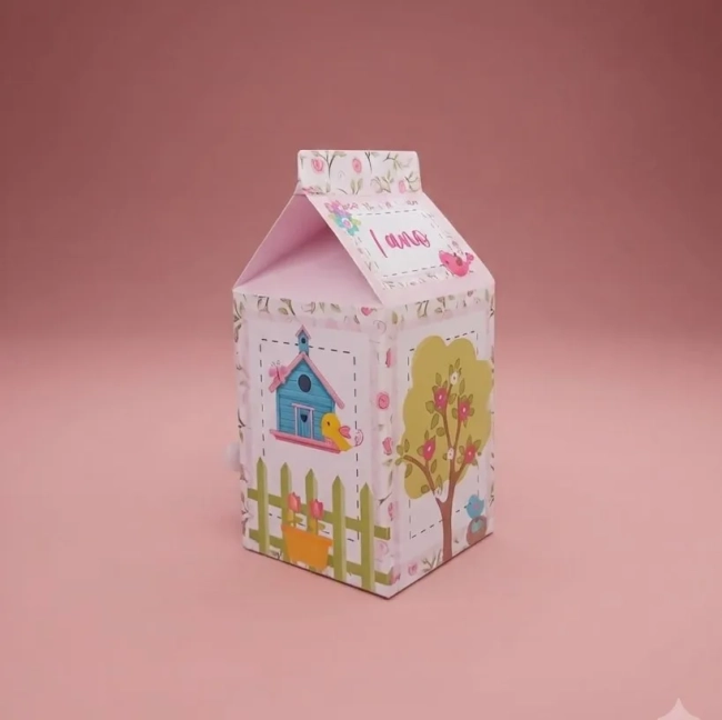 Kit 10 Caixinhas Milk Personalizadas - Tema Jardim Encantado (Compre e Monte)