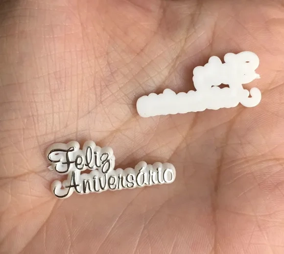 Plaquinhas feliz Aniversário Acrílico Injetado Pct C/10und