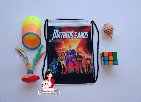 Mochila Brinquedos Retrô Tema Liga da Justiça