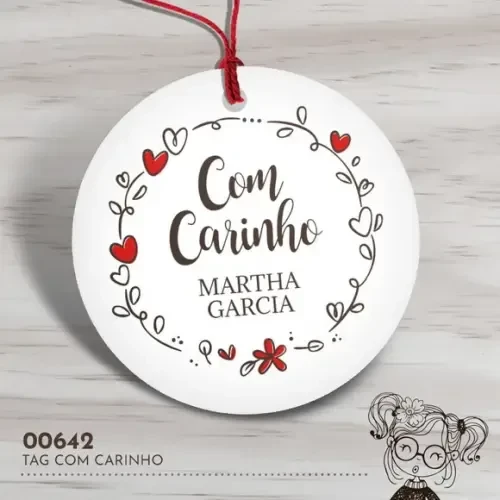 Tag Redonda com Carinho - 00642