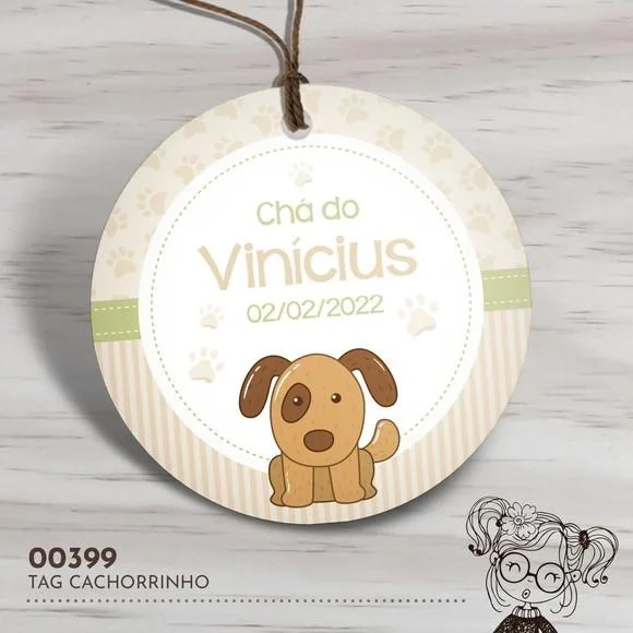 Tag Redonda Cachorrinho - 00399