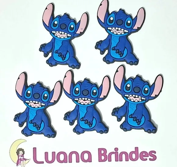 Aplique Stitch 4,3cm Emborrachado Pacotes com 6 Unidades