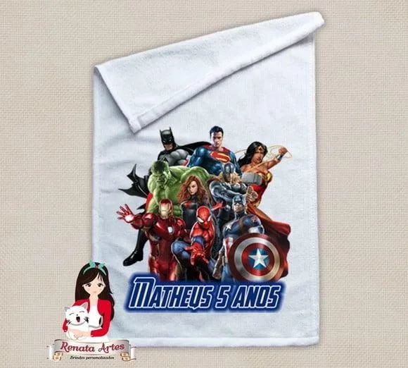 Toalhinha Personalizada Super Heróis