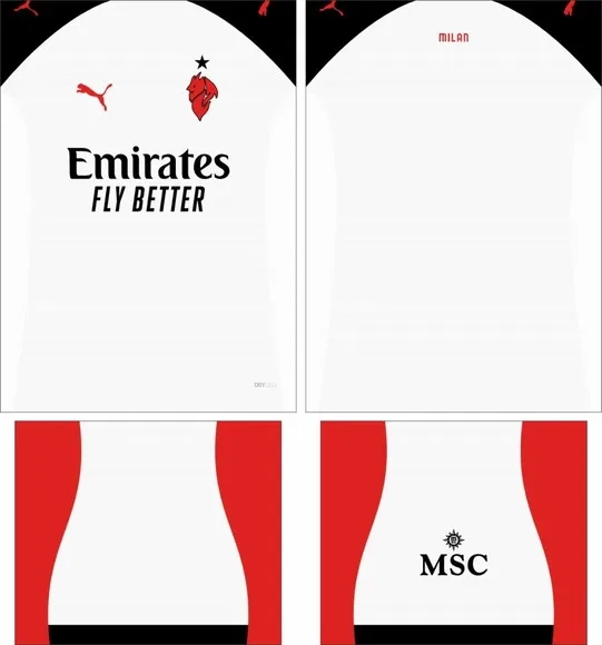 Arte Vetor Camisa Ac Milan Visita 2025-2026