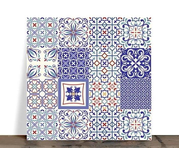 Azulejo Decorativo Mandala Portuguesa Azul 15x15 Cerâmica