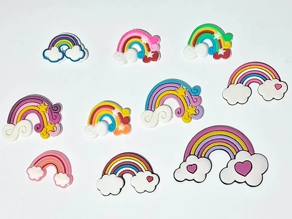 Apliques Arco-iris Emborrachado Pacote com 10 Unidades
