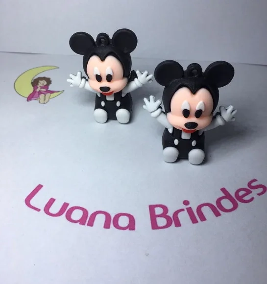 Pingente Mickey Baby Emborrachado 3d/5cm Pct C/2un