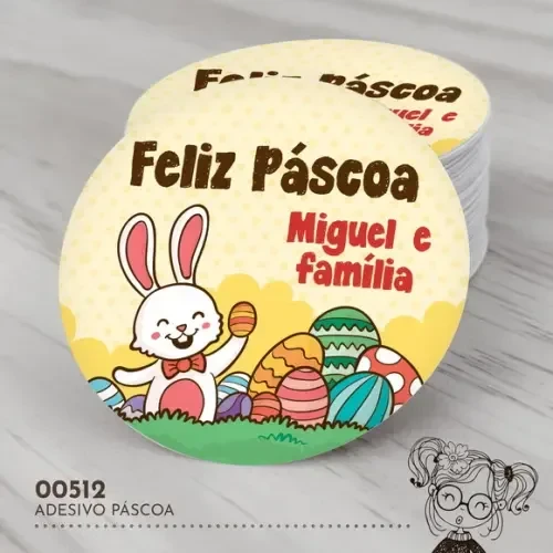 Adesivo Redondo Páscoa - 00512